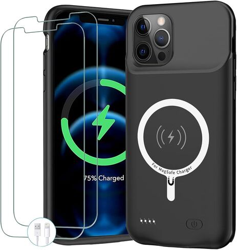 Battery Case for iPhone 13 Pro, Upgraded Real 10000mAh Portable Protective Charging Case with Wireless Charging Compatible with iPhone 13 Pro (6.1 inch) Battery Pack Charger Case with Carplay (Black) in Saudi Arabia