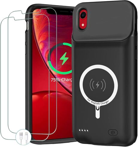 Battery Case for iPhone 13 Pro, Upgraded Real 10000mAh Portable Protective Charging Case with Wireless Charging Compatible with iPhone 13 Pro (6.1 inch) Battery Pack Charger Case with Carplay (Black) in Saudi Arabia