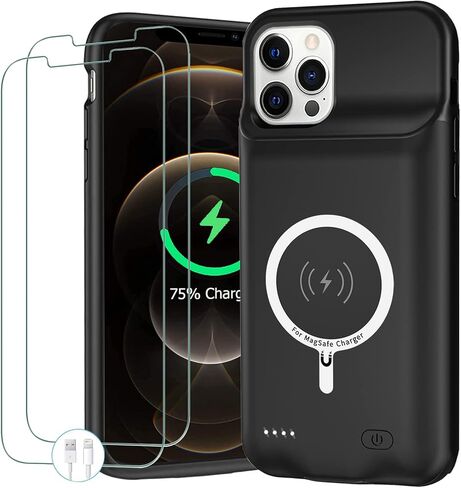 Battery Case for iPhone 13 Pro, Upgraded Real 10000mAh Portable Protective Charging Case with Wireless Charging Compatible with iPhone 13 Pro (6.1 inch) Battery Pack Charger Case with Carplay (Black) in Saudi Arabia