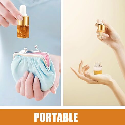 100 عبوة من زجاجات قطارة زجاجية صغيرة سعة 2 مل مع أغطية ذهبية، وقوارير زيت عطري صغيرة، وحاويات عينات سفر فارغة للسوائل والعطور والصبغات ومستحضرات التجميل in Kuwait