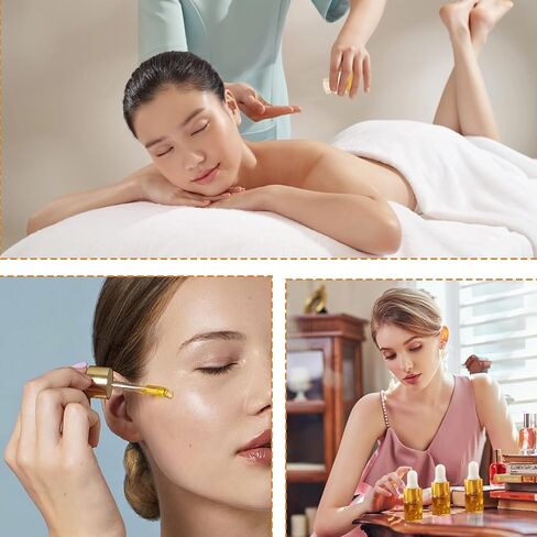 100 عبوة من زجاجات قطارة زجاجية صغيرة سعة 2 مل مع أغطية ذهبية، وقوارير زيت عطري صغيرة، وحاويات عينات سفر فارغة للسوائل والعطور والصبغات ومستحضرات التجميل in Kuwait