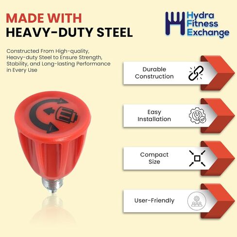 Hydra Fitness Exchange Weight Bench Adjusting Pop Pin Assembly 1000512594 | Round Red Plastic Knob Silver Insert | Exercise Fitness Workout Equipment for Home Gym Accessories Bow-Flex Strength System in Saudi Arabia