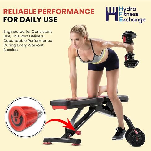 Hydra Fitness Exchange Weight Bench Adjusting Pop Pin Assembly 1000512594 | Round Red Plastic Knob Silver Insert | Exercise Fitness Workout Equipment for Home Gym Accessories Bow-Flex Strength System in Saudi Arabia