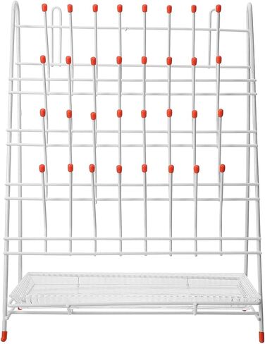 SHINEOFI 32-peg Laboratory Tube Drying Rack with Plastic Coating, Metal Test Tube Holder Rack for Glassware Draining and Beakers, Space-Saving Lab Draining Drying Stand in Saudi Arabia