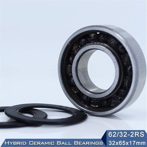 1pc 62/32RS Hybrid Ceramic Bearing 32 * 65 * 17mm Race Bike Front Rear Wheel Hybrids Ball Bearings Si3N4 62 32 2RS Accessories in Saudi Arabia