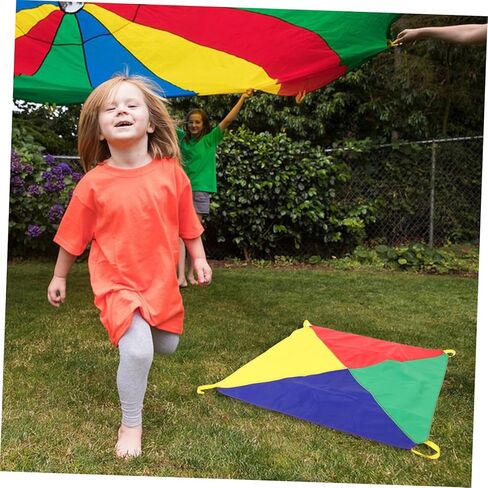 1m Boy Girl Rainbow Parachute Game Outdoor Toy for Cooperative Play Enhances Motor Skills Sensory Integration for Kindergarten Activities in Saudi Arabia