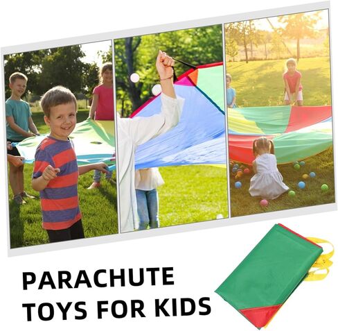 Totority 1m Rainbow Parachute for Boy Girl Play Parachute for Toddlers Encourages Teamwork and Creativity Outdoor Games for Kindergarten Groups in Saudi Arabia