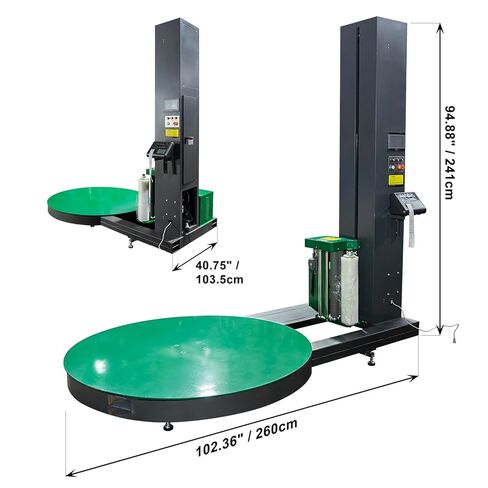 Industrial Pallet Wrapping Machine – Heavy-Duty Stretch Film & Shrink Wrap Bundler, 65 in Automatic Turntable with Built-in Scale for Warehouse, Logistics, 4400 Lbs Load, 110V, 1500W in Kuwait