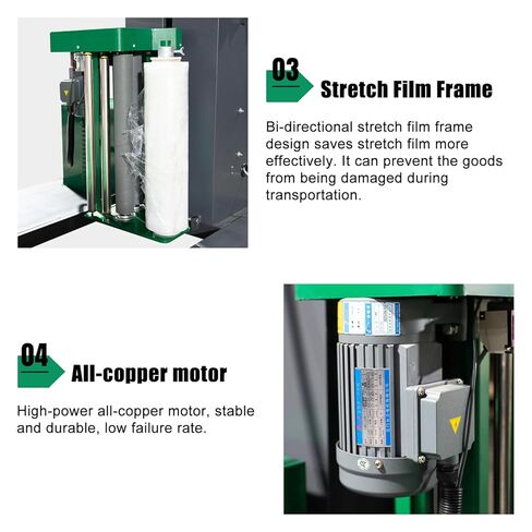 Industrial Pallet Wrapping Machine – Heavy-Duty Stretch Film & Shrink Wrap Bundler, 65 in Automatic Turntable with Built-in Scale for Warehouse, Logistics, 4400 Lbs Load, 110V, 1500W in Kuwait