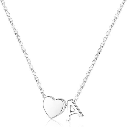 storup هدايا عيد الأم للفتيات في سن المراهقة قلادة، s925 الفضة الاسترليني القلب الأولي a-z قلادة قلادة القلائد القلب الصغير للفتيات عيد ميلاد الأمهات هدايا عيد للفتيات النساء هدايا المجوهرات in Kuwait