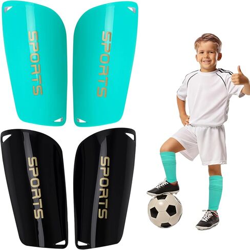 2 Pairs Soccer Shin Guards for Kids Teenagers Slide-in Shin Guards with EVA Padding & PP Shell – Light-Weight Protective Shin Pads for Games Training & Extracurriculars in Saudi Arabia