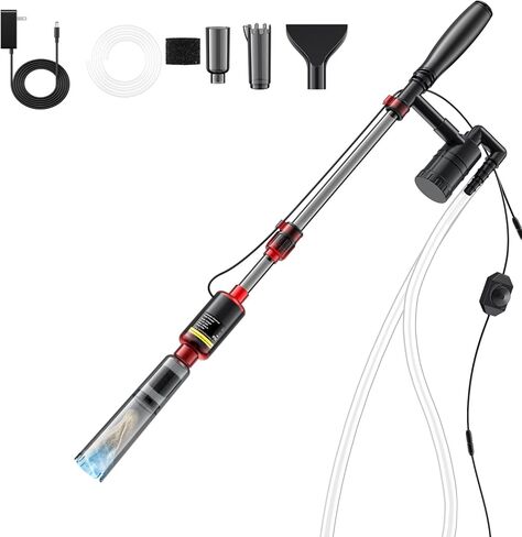 Fish Tank Cleaner, Aquarium Gravel Cleaner, 530GPH/32W Electric Fish Tank Cleaning Tools, Adjustable Water Flow Fish Tank Gravel Cleaner Vacuum, Aquarium Cleaner Kit for Water Chang Filter, Wash Sand in Kuwait