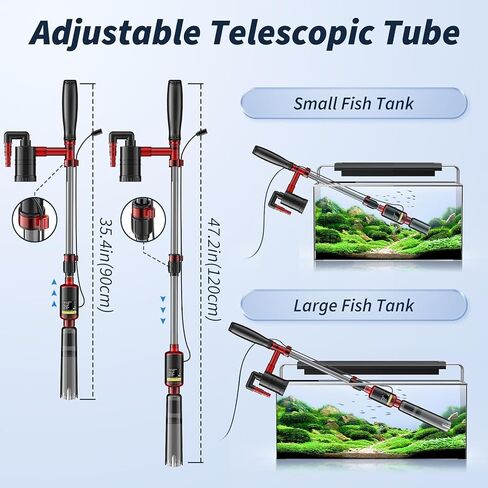 Fish Tank Cleaner, Aquarium Gravel Cleaner, 530GPH/32W Electric Fish Tank Cleaning Tools, Adjustable Water Flow Fish Tank Gravel Cleaner Vacuum, Aquarium Cleaner Kit for Water Chang Filter, Wash Sand in Kuwait