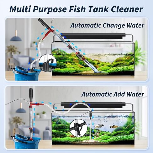 Fish Tank Cleaner, Aquarium Gravel Cleaner, 530GPH/32W Electric Fish Tank Cleaning Tools, Adjustable Water Flow Fish Tank Gravel Cleaner Vacuum, Aquarium Cleaner Kit for Water Chang Filter, Wash Sand in Kuwait
