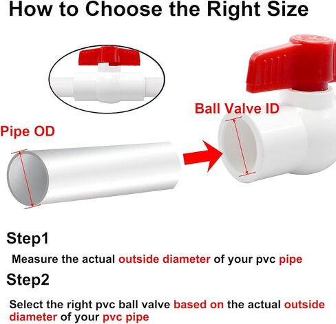TTFLEX 3/4 inch PVC Ball Valve with Slip Connections, 8 PCS PVC Shut Off Valves with Smooth Quarter-Turn, Water Pipe Valve for Swimming Pool Filter, Irrigation, Sprinkler, Home Water Filter Systems in Saudi Arabia