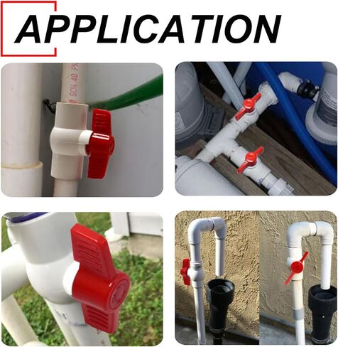 TTFLEX 3/4 inch PVC Ball Valve with Slip Connections, 8 PCS PVC Shut Off Valves with Smooth Quarter-Turn, Water Pipe Valve for Swimming Pool Filter, Irrigation, Sprinkler, Home Water Filter Systems in Saudi Arabia