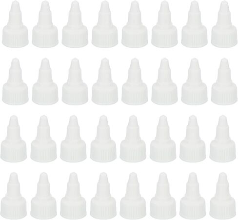 PATIKIL 24/410 Twist Bottle Caps, 50Pcs Plastic Ribbed Edge Squeeze Bottle Replacement Caps with Foam Gasket for Paint Lids Glue Dispensing, White in Saudi Arabia