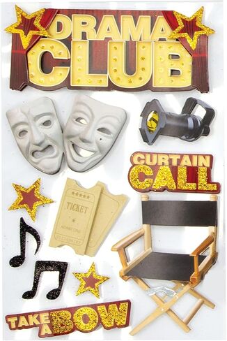 Paper House Productions Stdm-0057e 3D Cardstock Stickers ، Drama Club (3 عبوات) in Saudi Arabia