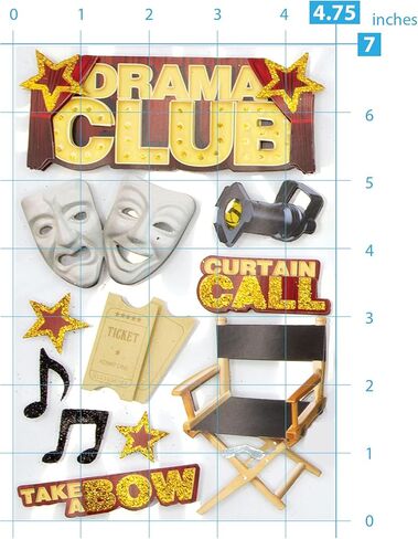 Paper House Productions Stdm-0057e 3D Cardstock Stickers ، Drama Club (3 عبوات) in Saudi Arabia