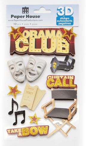 Paper House Productions Stdm-0057e 3D Cardstock Stickers ، Drama Club (3 عبوات) in Saudi Arabia