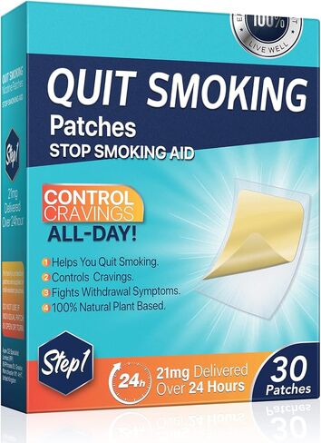 Quit Smoking Patches, Stop Smoking Aids Patches Step 1, 30mg Stickers, Anti-Stickers, 30 Count in Kuwait