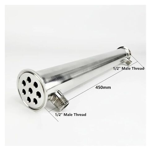 2"(51mm) OD64mm Sanitary Dephlegmator/Condenser with 1/2" Male Thread for Distillation 8 Pipes Inside ID 8mm Lenght 450mm in Saudi Arabia