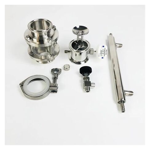 مجموعة وحدة تصحيح زجاج الرؤية OD64 مقاس 2 بوصة (51 مم) مع مكثف وحلمة Thermowell للتقطير SS304 (مجموعة مع مقياس حرارة) in Saudi Arabia