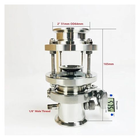 مجموعة وحدة تصحيح زجاج الرؤية OD64 مقاس 2 بوصة (51 مم) مع مكثف وحلمة Thermowell للتقطير SS304 (مجموعة مع مقياس حرارة) in Saudi Arabia