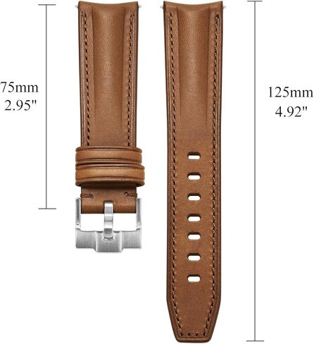 Getalia Italian Full Grain Vegray Leather Watch Bands حزام منحني ، متوافق مع Omega X Swatch Moonswatch Speedmaster 20mm Watch Band Band Men Women in Kuwait