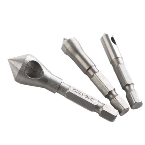 3Pcs Steel Countersink Deburring Drill Taper Hole Cutter Steel Aluminum Countersunk Head Chamfering Tools Metal Drill Bit Kit in Saudi Arabia