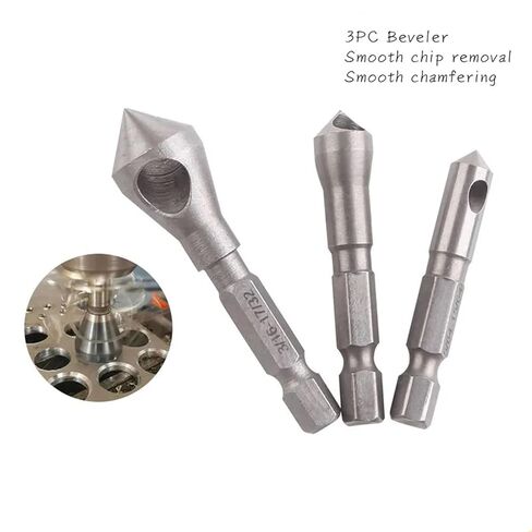 3Pcs Steel Countersink Deburring Drill Taper Hole Cutter Steel Aluminum Countersunk Head Chamfering Tools Metal Drill Bit Kit in Saudi Arabia