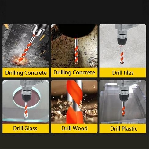 6Pcs Carbide Drill Bit Set Glass, Tile, Wood,Concrete,Metal Drilling 3/4/5/6/8/10mm Center Drill Bits Drilling Tools Set in Saudi Arabia
