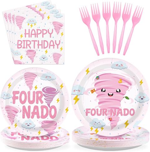Grencian 96pcs Young Wild و Three Birthday Party Supplies Smile Smile Face Party Party Plate و Dapkins يمكن التخلص منها بالابتسامة الابتسامة الابتسامة الثالثة لزخارف استحمام الطفل. in Kuwait