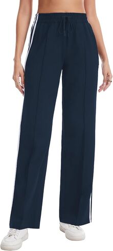 بنطال رياضي قطني للسيدات من Houmous بنطال رياضي واسع الساق قابل للتمدد رياضي فضفاض للركض وجيوب بسحاب in Kuwait