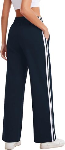 بنطال رياضي قطني للسيدات من Houmous بنطال رياضي واسع الساق قابل للتمدد رياضي فضفاض للركض وجيوب بسحاب in Kuwait