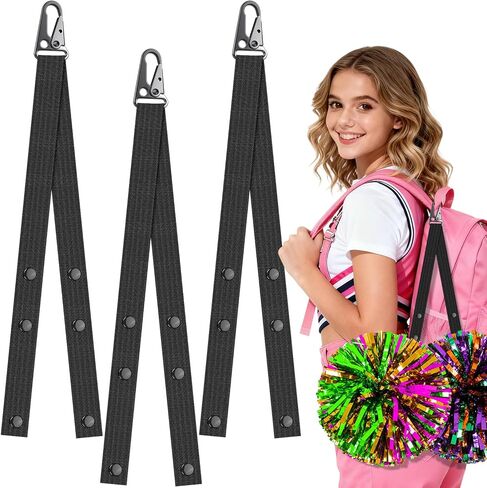3Pcs Pom Pom Holder, Adjustable Cheer Pom Poms Straps for Backpack Cheerleader Team Tags Cheer Bag Strap for Cheerleader Cheerleading Girls in Saudi Arabia