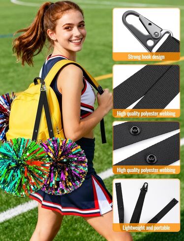 3Pcs Pom Pom Holder, Adjustable Cheer Pom Poms Straps for Backpack Cheerleader Team Tags Cheer Bag Strap for Cheerleader Cheerleading Girls in Saudi Arabia