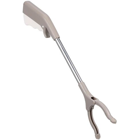 HEMOTON 40cm Stainless Steel Trash Picker Clamp Rubbish Grabber Tool with Non-Slip Handle for Sanitary Workers Waste Collection and Trash Bag Hook in Saudi Arabia