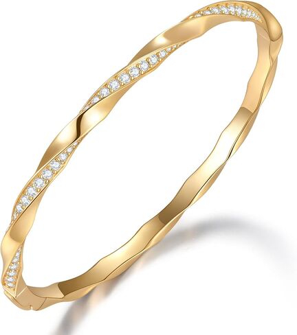 الأساور الذهبية للنساء مع مويسانيت المزروعة في المختبر | D Clolor VVS1 Clarity 3ex Cut | S925 Sterling Silver Plated 14K Gold Rold Non Trashing in Kuwait
