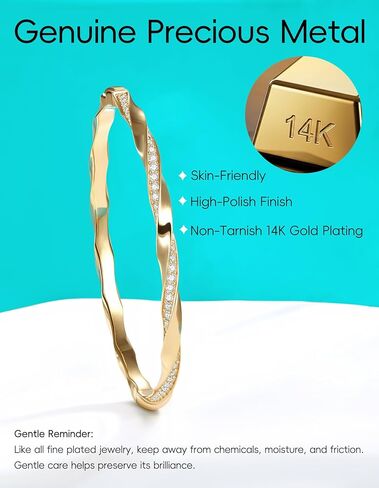 الأساور الذهبية للنساء مع مويسانيت المزروعة في المختبر | D Clolor VVS1 Clarity 3ex Cut | S925 Sterling Silver Plated 14K Gold Rold Non Trashing in Kuwait
