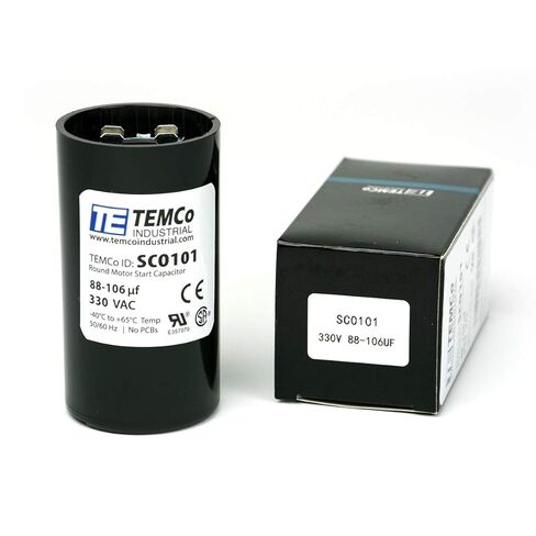 TEMCo 135-162 uF MFD CD60 Start Capacitor 330V AC Round | 50/60 Hz Motor Start Capacitor for HVAC, Compressor, Pump in Saudi Arabia