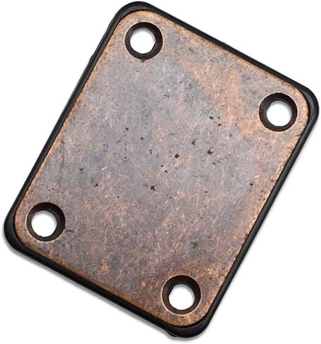 Metal Electric Guitar Neck Plate 4 Holes with Screws For Fender Strat Tele Guitar or Jazz Bass (Red copper) in Saudi Arabia