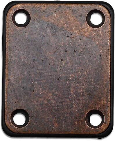 Metal Electric Guitar Neck Plate 4 Holes with Screws For Fender Strat Tele Guitar or Jazz Bass (Red copper) in Saudi Arabia