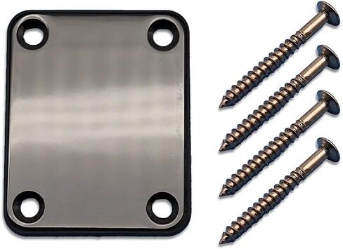 Metal Electric Guitar Neck Plate 4 Holes with Screws For Fender Strat Tele Guitar or Jazz Bass (Red copper) in Saudi Arabia