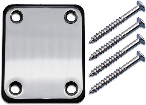 Metal Electric Guitar Neck Plate 4 Holes with Screws For Fender Strat Tele Guitar or Jazz Bass (Red copper) in Saudi Arabia