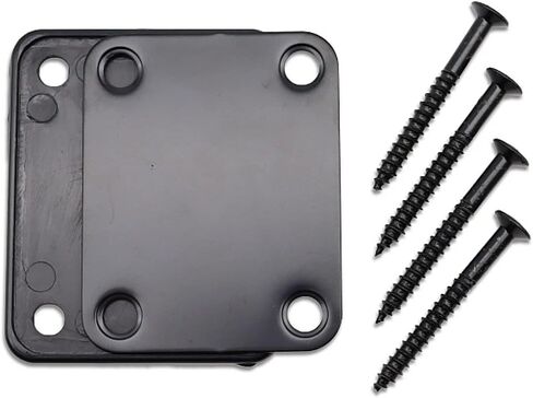 Metal Electric Guitar Neck Plate 4 Holes with Screws For Fender Strat Tele Guitar or Jazz Bass (Red copper) in Saudi Arabia
