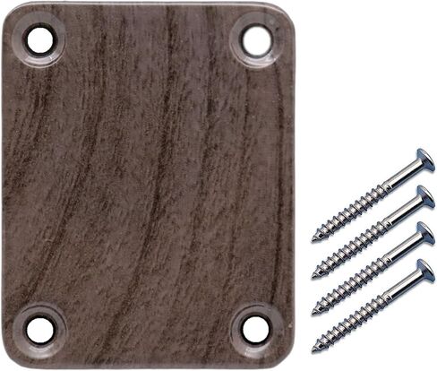 Metal Electric Guitar Neck Plate 4 Holes with Screws For Fender Strat Tele Guitar or Jazz Bass (Red copper) in Saudi Arabia