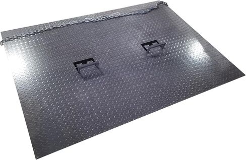 59" x 78" Steel Dock Board, Heavy Duty Mobile Loading Ramp Platform, 13227LB Capacity, Adjustable Height Dock Plate, Anti-Slip Ground Leveling Ramp for Warehouse, Truck & Forklift Loading in Saudi Arabia