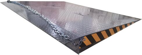 59" x 78" Steel Dock Board, Heavy Duty Mobile Loading Ramp Platform, 13227LB Capacity, Adjustable Height Dock Plate, Anti-Slip Ground Leveling Ramp for Warehouse, Truck & Forklift Loading in Saudi Arabia