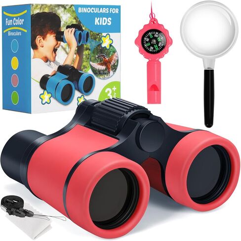 Binoculars for Kids, Kids Binoculars Toys for 3 4 5 6 7 8 Years Boys and Girls, Set with Magnifying Glass & Compass - Birthday Gifts Outdoor Toy for Kid Ages 3-8 Toddler Camping (Purple) in Saudi Arabia